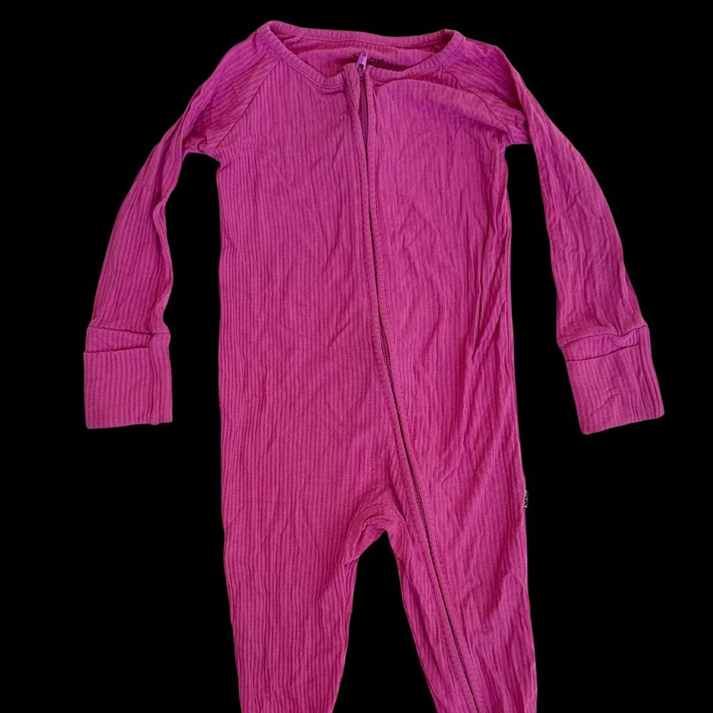 Little Sleepies 6-12m Ribbed Rosette (Pink) Zippy
